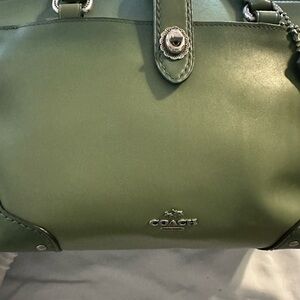 Coach Olive Green Leather Shoulder Bag